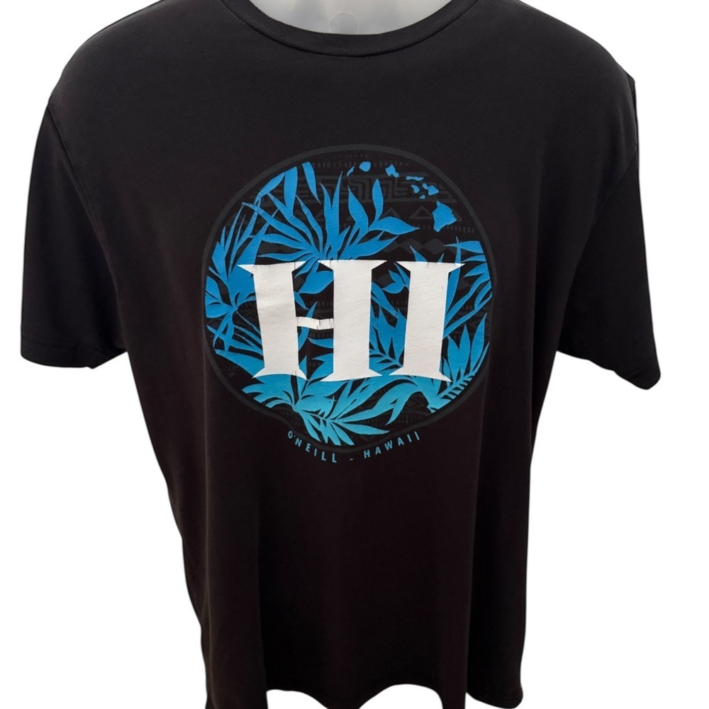 O'Neill HI Hawaii Surf with Blue Leaf Graphic Tee Shirt Men L Large